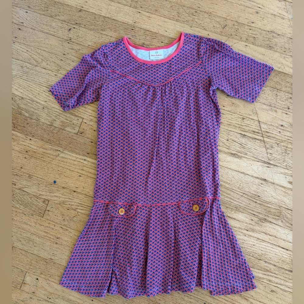 Hanna Andersson 100% cotton drop waist owl dress size 140 / 10